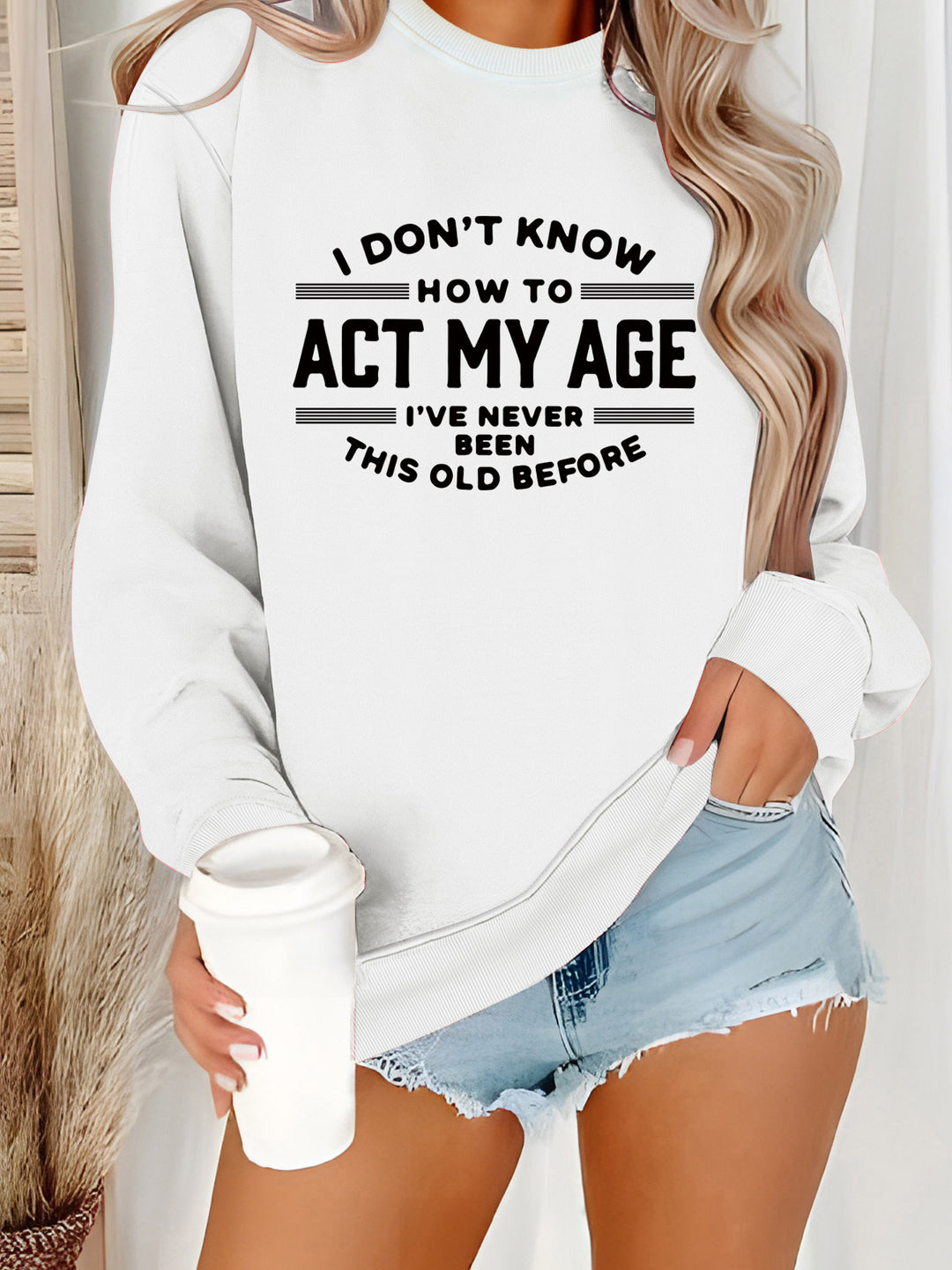 Sweatshirt pour femmes avec impression humoristique et coupe décontractée Chic & Stil