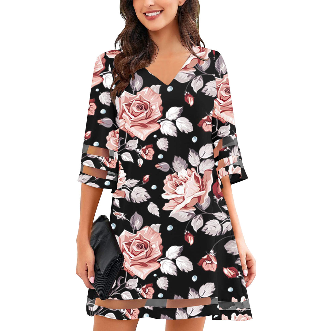 Lune London women's leopard print V-neck shift dress