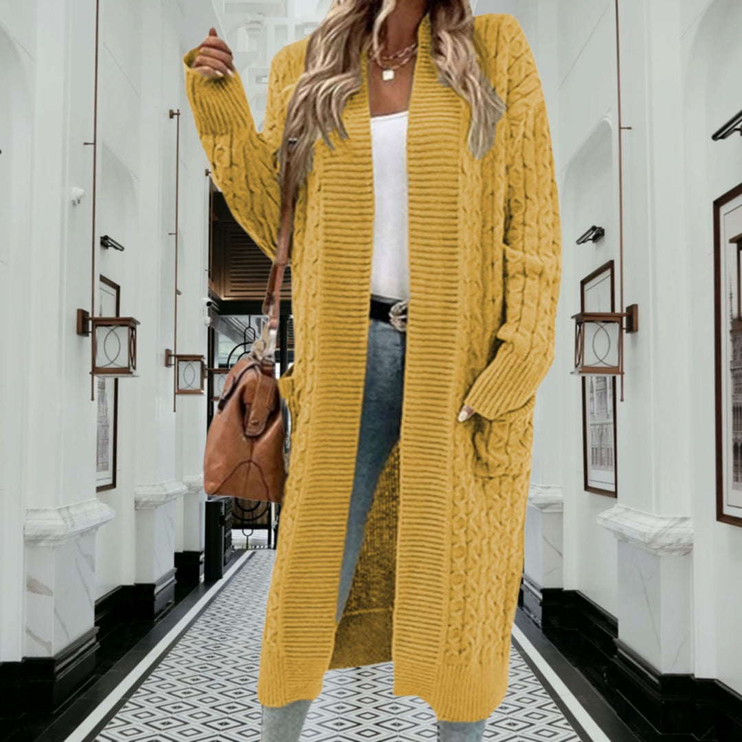 Cardigan femme en tricot épais avec design ouvert et poches pratiques Chic & Stil