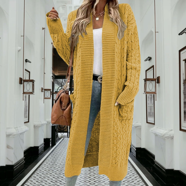 Cardigan femme en tricot épais avec design ouvert et poches pratiques Chic & Stil