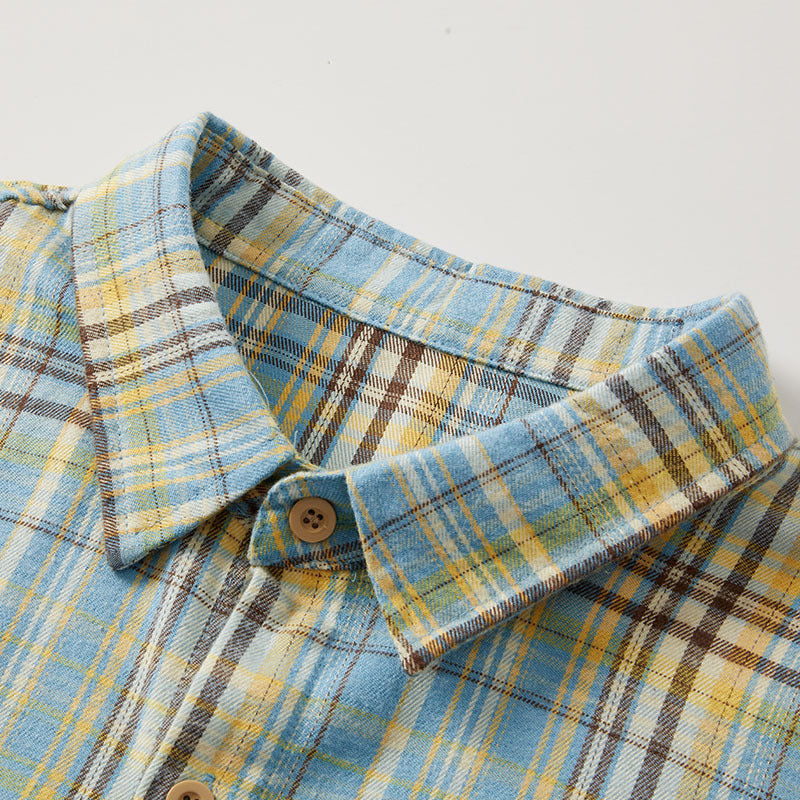 Lune London checked long-sleeve shirt for men