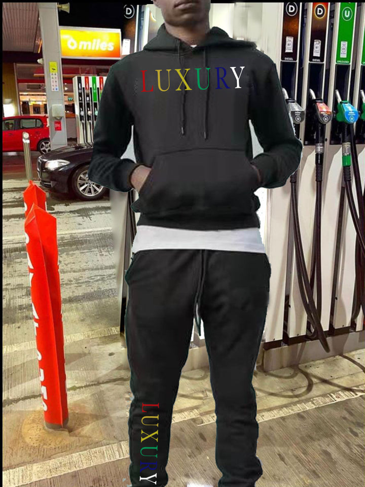 Men's sporty hoodie set and joggers with Lune London trendy lettering