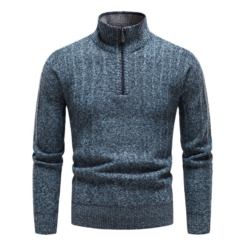 Men's trendy knit sweater with half-zip Lune London