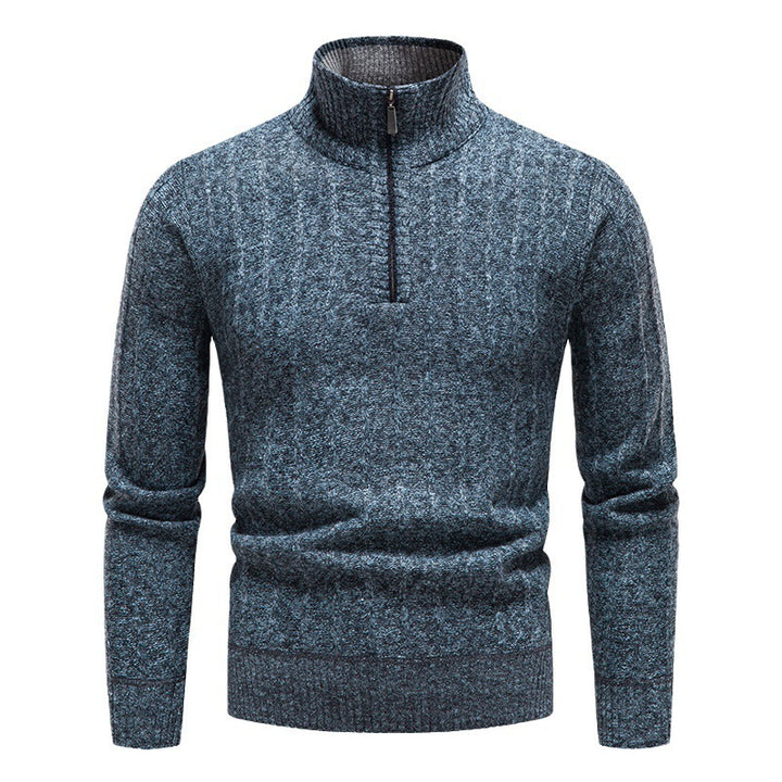 Men's trendy knit sweater with half-zip Lune London