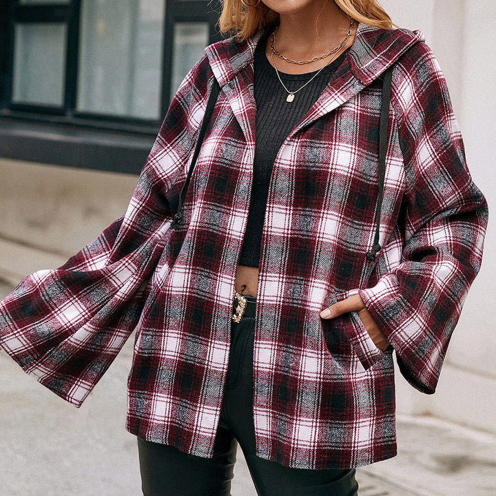 Ladies Carre Overshirt jacket in a casual style with hood and wide sleeves Lune London
