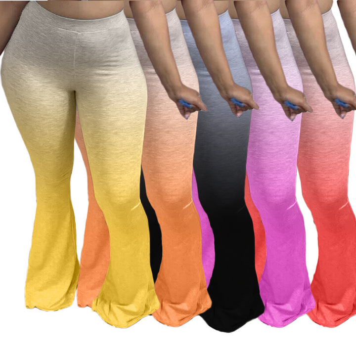 Lune London women's flared sports leggings with gradient colors