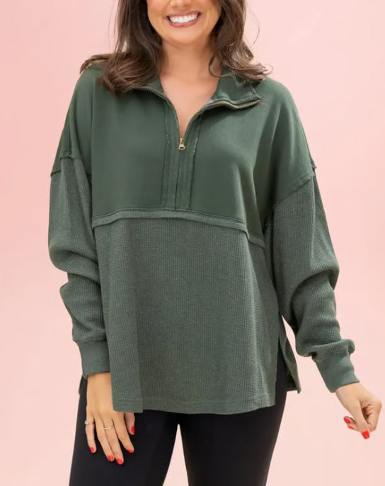 Pull femme décontracté avec fermeture éclair Lune London