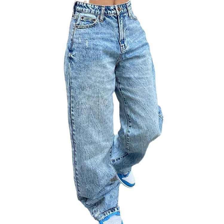 Women's loose cargo jeans with unique pockets and casual cut Lune London