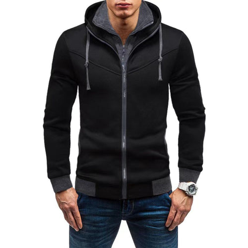 Sporty fleece jacket for men with high collar and practical pockets Lune London
