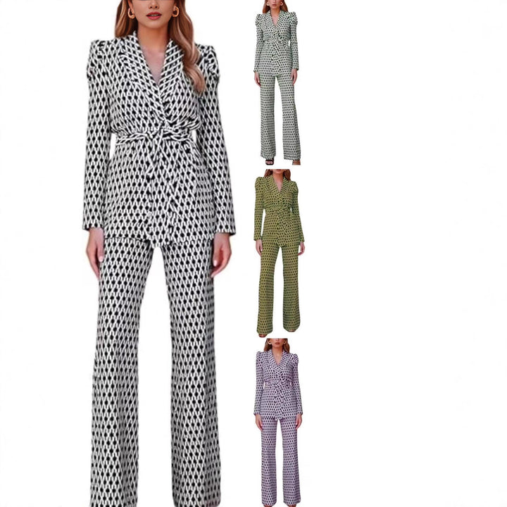Ensemble élégant et stylé pour femmes à deux pièces avec ceinture à nouer Chic & Stil