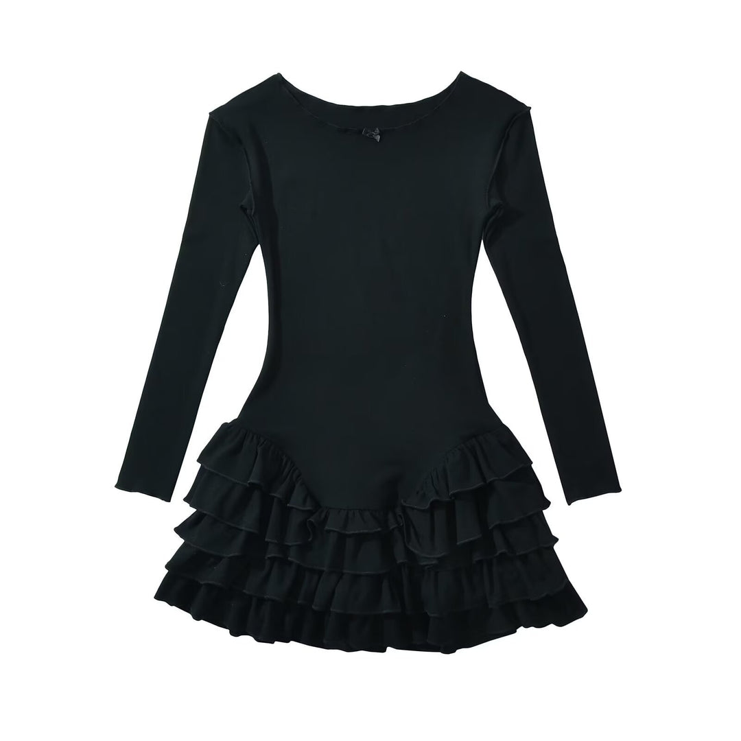 Ballet dress for ladies with ruffled hem and long sleeves Lune London