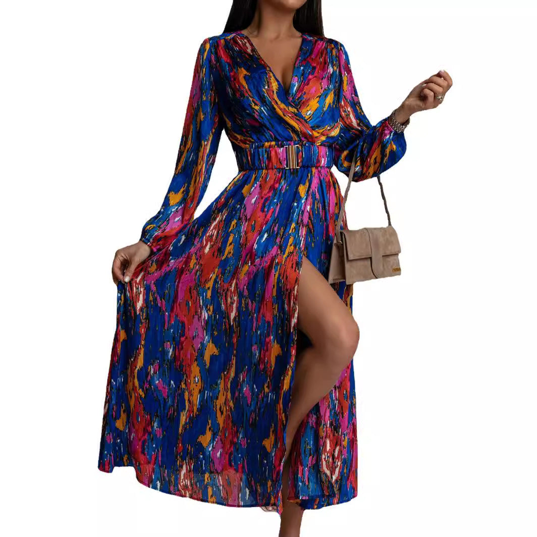 Chic and Stylish Women’s Bright Maxi Wrap Dress