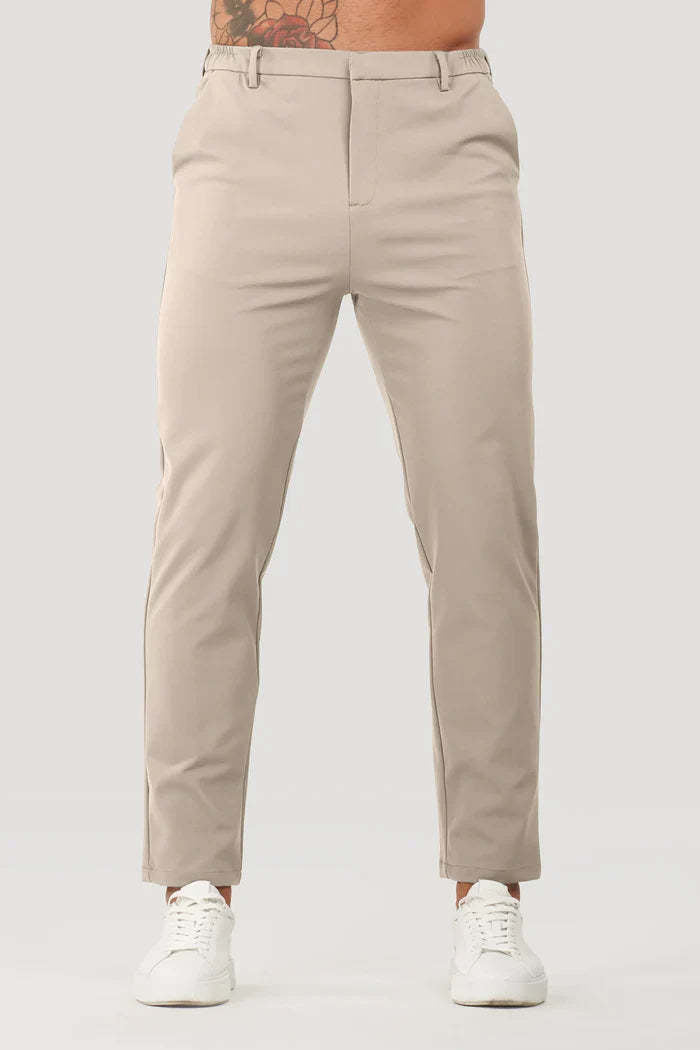 Slim fit chino pants for men with elastic waistband and side pockets Lune London