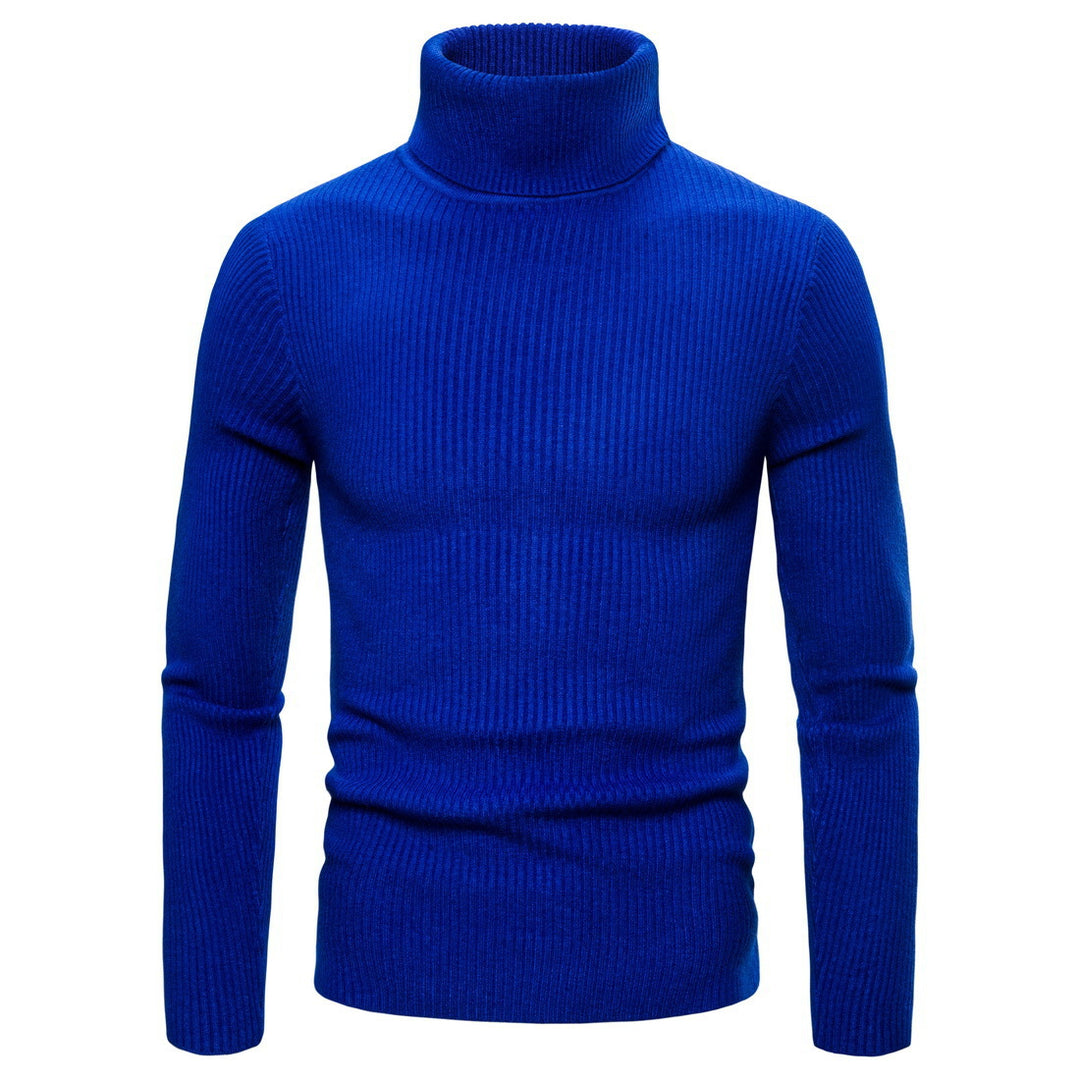 Men's knitted turtleneck sweater with ribbed structure Lune London