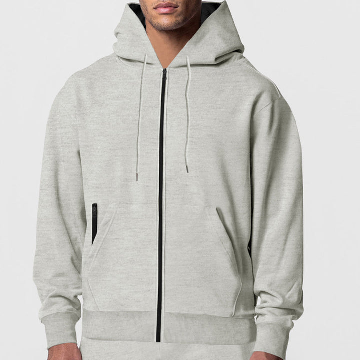 Men's sporty hoodie with innovative zip closure and practical side pockets Lune London