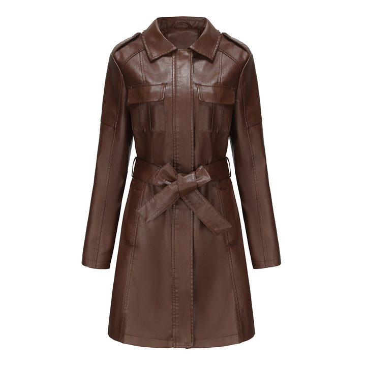 Fashion trench coat for women in high-quality faux leather Lune London