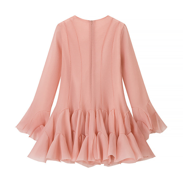 Fringe dress for women with flowing ruffle finish Lune London