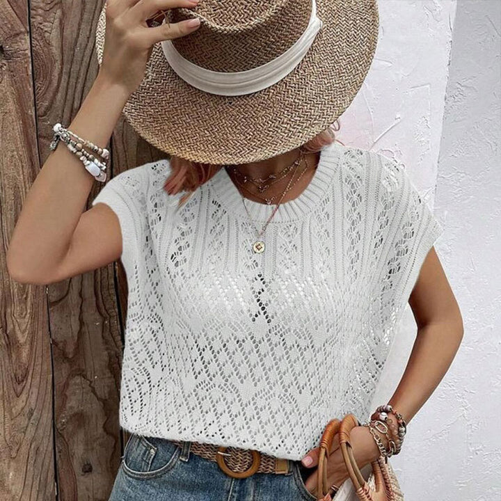 Haut en tricot pour femmes avec une structure perforée aérienne Chic & Stil