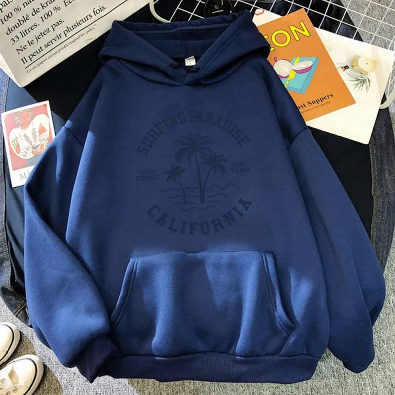 Women's hoodie with casual surf design and high-quality cotton blend Chic & Stil