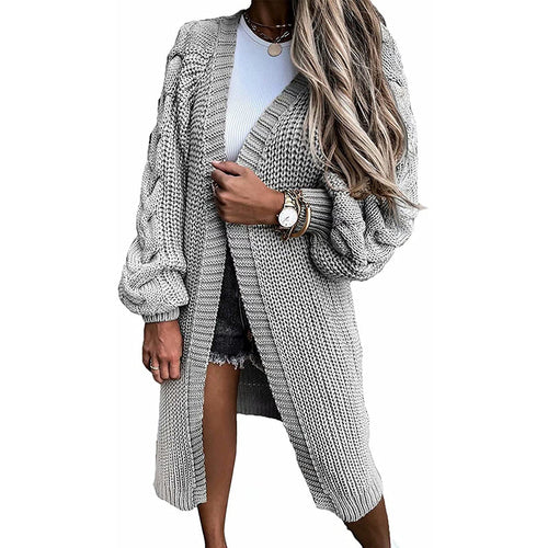 Knitted cardigan for women with voluminous sleeves Chic und Stil