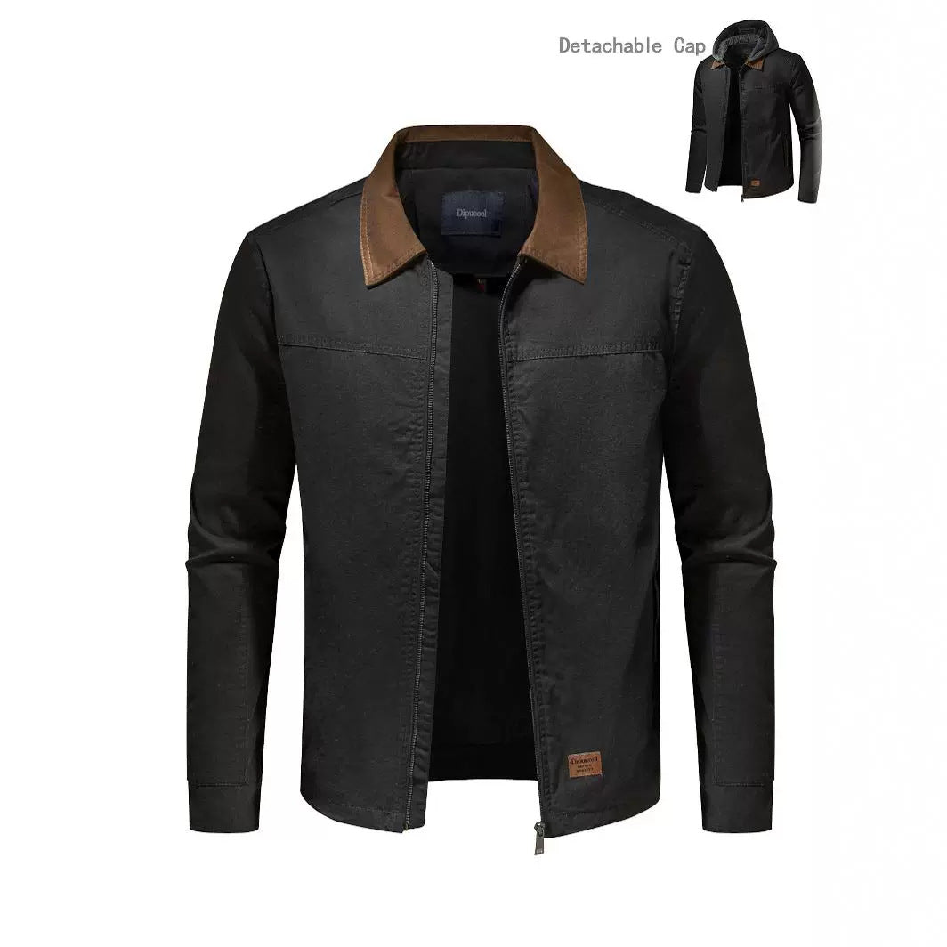Utility jacket for men with removable hood Lune London