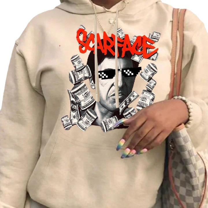 Hooded sweatshirt for ladies with creative graphic print Lune London