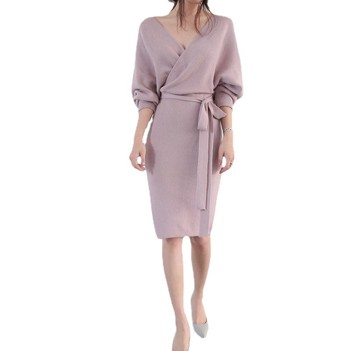 Robe portefeuille pour femmes en tricot doux Chic & Stil