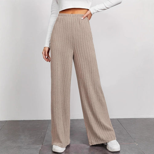 Wide knit pants for women with a refined structured pattern Lune London