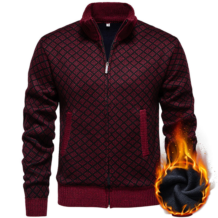Men's sports knit jacket with modern pattern Lune London