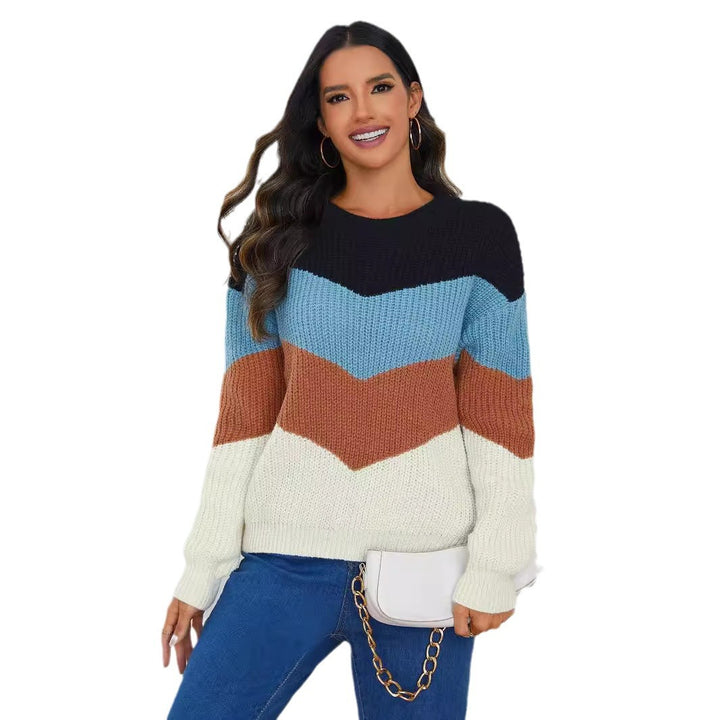 Knitted sweater for women with herringbone pattern and comfortable cuffs Lune London