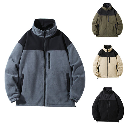 Fleece jacket for men with high collar and zippered pockets Lune London