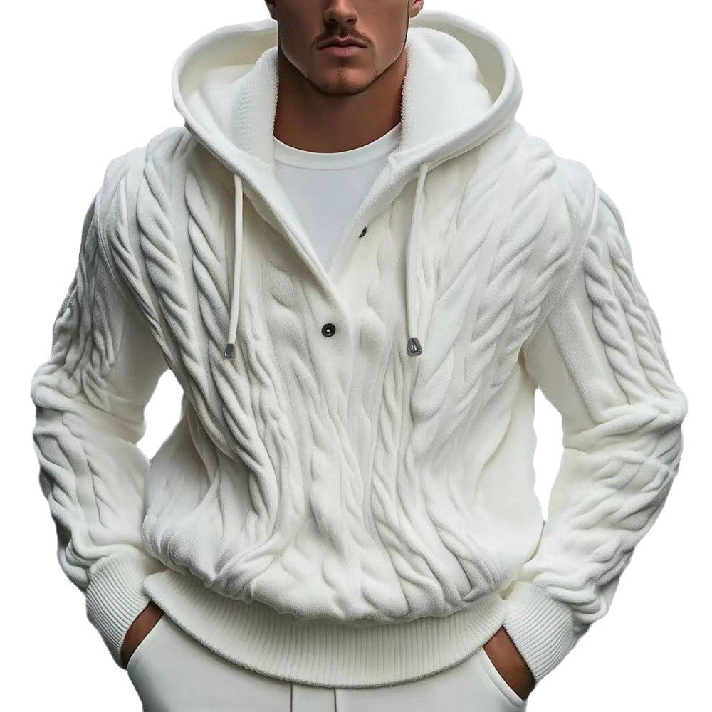 Comfortable knitted sweater for men with hood Lune London