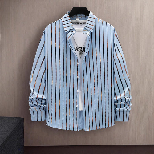 Lune London Slim-fit Striped Button-up Shirt for Men