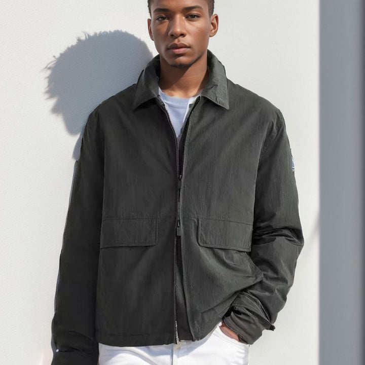 Lightweight transitional jacket for men with practical chest pockets and modern cut Lune London