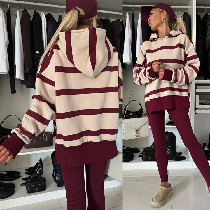 Women's casual hoodie with animal print and extended sleeves Chic & Stil