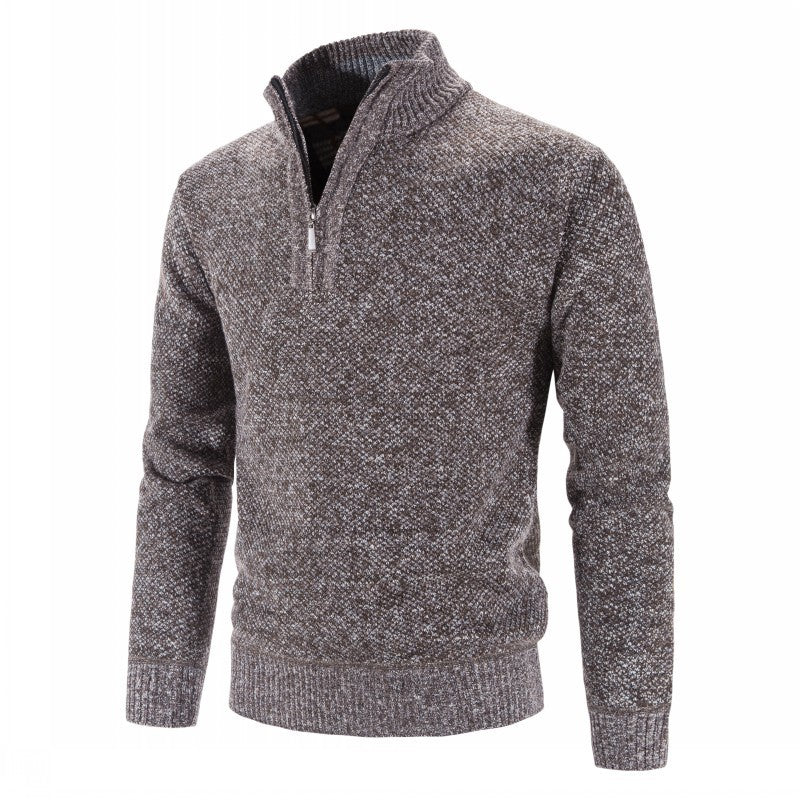 Knitted half zip sweater for men with structured design Lune London