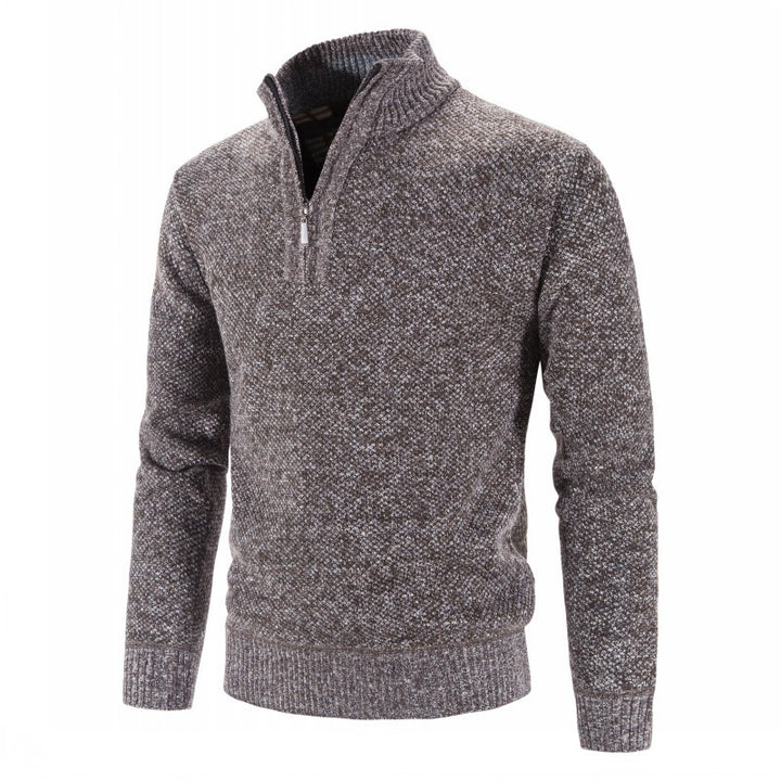 Knitted half zip sweater for men with structured design Lune London