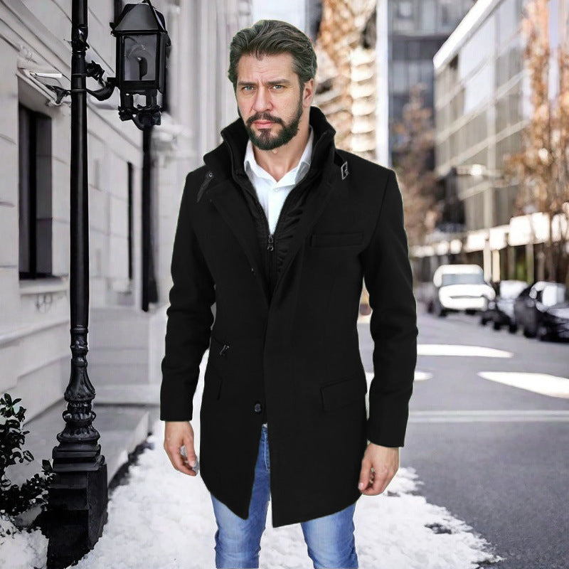 Elegant and functional transition coat for men with removable inner jacket Lune London