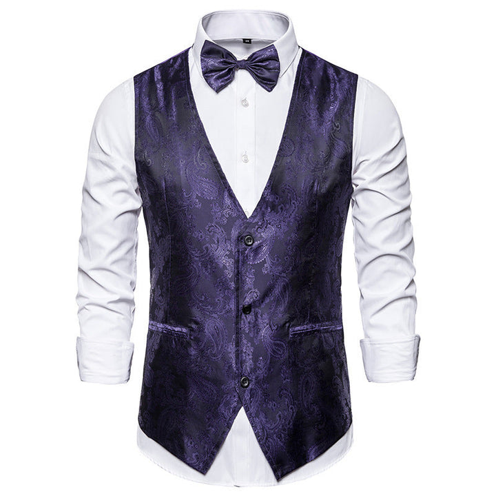 Men's Elegant Suit Vest with Fine Paisley Pattern Lune London