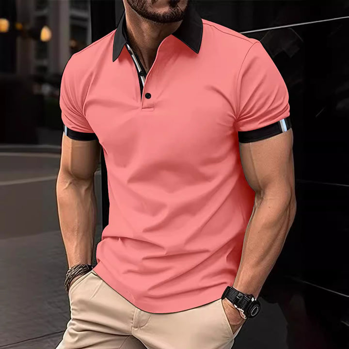 Men's performance polo with contrasting details Lune London