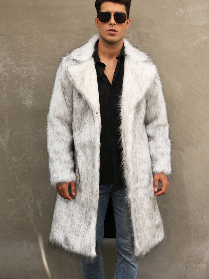 Faux fur coat with wide collar Lune London for men