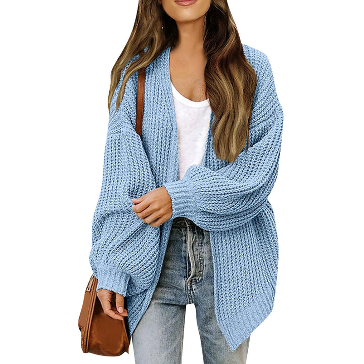 Cardigan en tricot épais pour femmes avec une coupe décontractée et des épaules tombantes Chic & Stil