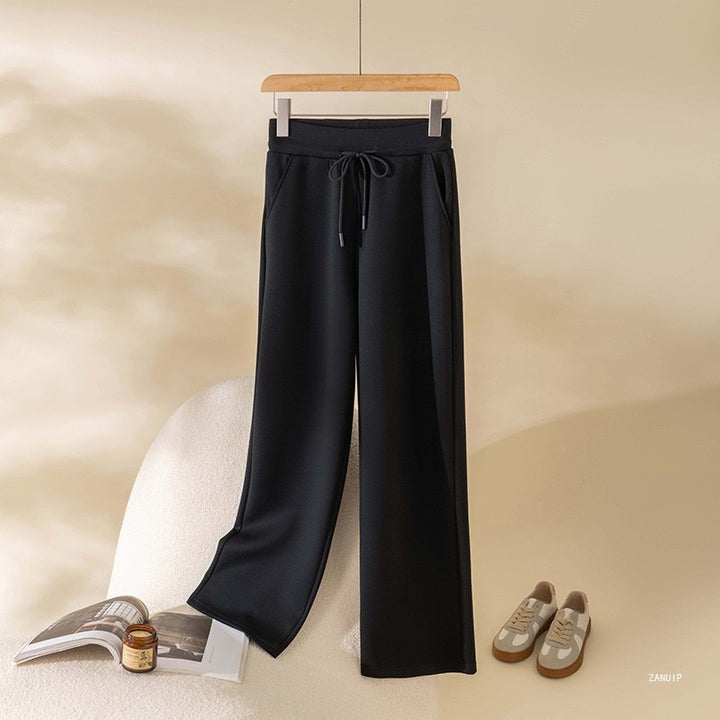Pantalon de sport ample pour femmes avec taille élastique et cordon de serrage réglable Chic & Stil