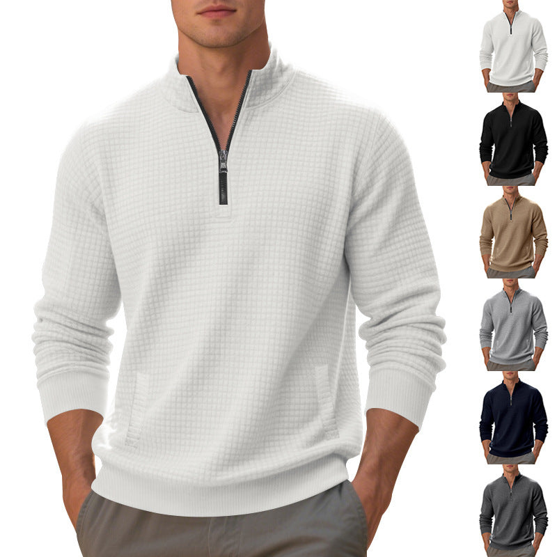 Functional fleece sweater for men with half-zip and side pockets Lune London