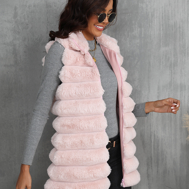 Chic Long Plush Fur Vest for Women