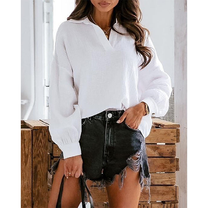 Women Oversized Shirt with elegant button placket and relaxed cut Lune London