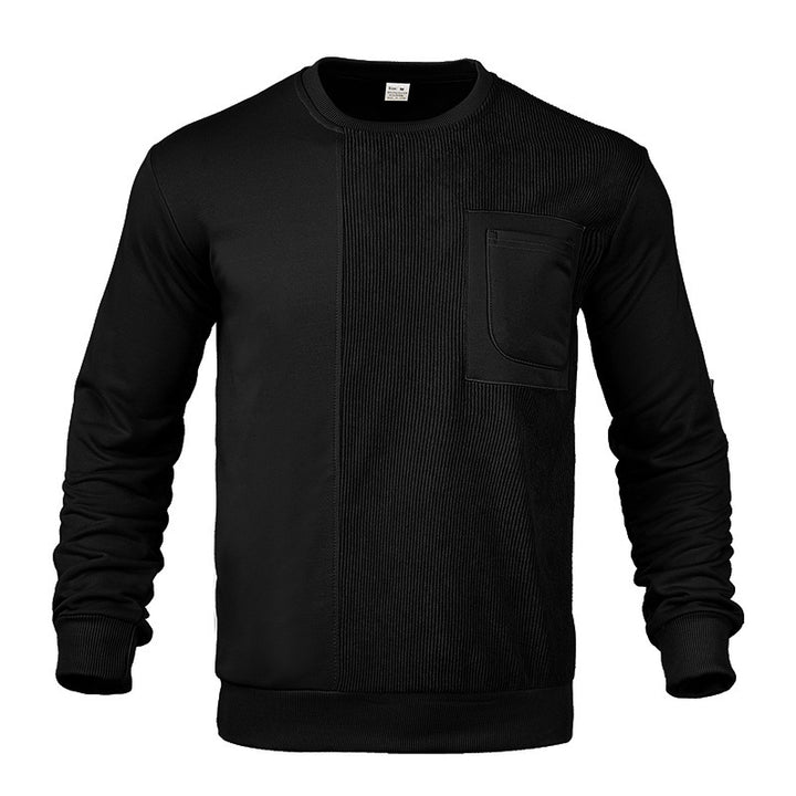 Fashionable men's sweatshirt with textured panels and chest pocket Lune London