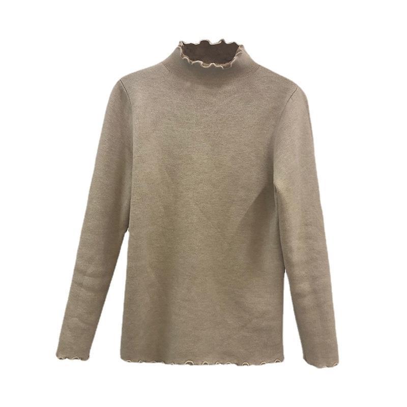 Femmes Pull Court Col Roulé avec Différents Mélanges de Matériaux Chic & Stil