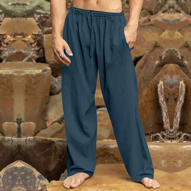 Men's Relaxed Leisure Pants with Elastic Waistband and Practical Pockets Lune London