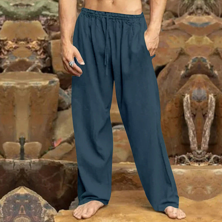 Men's Relaxed Leisure Pants with Elastic Waistband and Practical Pockets Lune London